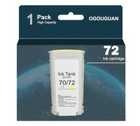 CAIDI Lot de 1 Cartouches d'encre compatibles pour HP 72-6X 130ml für DesignJet T1100, T1120, T1200, T1300, T2300, T610, T620, T770, T790, T795(1 x 130 ML Jaune)
