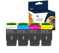 Caidi Remanufacturées pour Toner Lexmark CS317 CS417 CS517 CX317 CX417 CX517 CS317dn CX317dn CS417dn CX417de CS517de CX517de Cartouche de Toner 71B20K0 71B20C0 71B20M0 71B20Y0, 6000 & 3500 Pages