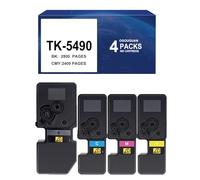 CAIDI TK5490 TK-5490 Cartouche De Toner Compatible pour Kyocera TK-5490 Replacement Fonctionne pour Ecosys PA2101cx PA2101cwx MA2101cfx MA2101cwfx (4PK-BK/C/M/Y)