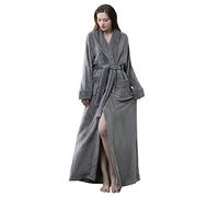 CaiDieNu Robe de Chambre Longue Femme Peignoir Hiver Chaud Long Flanelle Peignoir de Bain