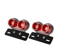 CAIDIS Feu Stop Moto Feu Arrière LED, Clignotant, Support De Plaque D'immatriculation, Feu Freinage, Feu Arrière Universel 12 V Feu arrière moto(2 Pcs-Red)
