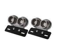 CAIDIS Feu Stop Moto Feu Arrière LED, Clignotant, Support De Plaque D'immatriculation, Feu Freinage, Feu Arrière Universel 12 V Feu arrière moto(2 Pcs-Smoke Black)