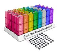 CaidRE Pilulier mensuel 3 fois par jour, un mois matin/midi/soir, pilulier mensuel avec 32 compartiments quotidiens pour huile de poisson, vitamines, suppléments et médicaments