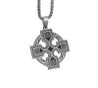 Caiduoduo Collier pendentif noeud irlandais Viking croix celtique en acier inoxydable pour hommes femmes vintage nordique lucky keeper bijoux