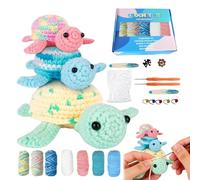 caiduos Kit Crochet Tortue | Famille de Tortues 3 Pièces - Coffret de Crochet pour avec Tutoriels Vidéo Étape par Étape - Pour et Adultes, Projet de Loisir Créatif à Faire à la