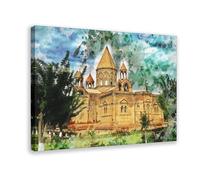 CAIFGQ Echmiadzin Poster sur toile pour chambre à coucher Motif cathédrale 20 x 30 cm