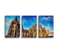 CAIFGQ Poster Cathédrale de Cologne sur toile - Impression murale - 60 x 90 cm