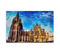 CAIFGQ Poster sur toile de la cathédrale de Cologne - Décoration de chambre à coucher - 30 x 45 cm