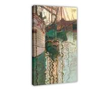 CAIFGQ Poster vintage sur toile de Trieste Port - Décoration de chambre à coucher - 60 x 90 cm