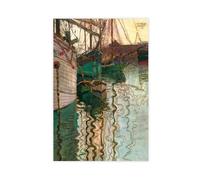 CAIFGQ Poster vintage sur toile Motif port de Trieste 40 x 60 cm