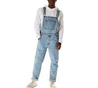 Caige Mode pour Hommes Jeans Slim Retro One-Piece Denim Salopette,Bleu,XL