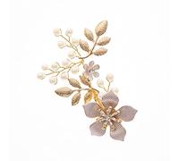 Caiguoer Accessoires de cheveux en forme de fleur dorée avec perles et cristaux - Épingles à cheveux de mariage pour femmes et filles