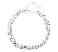 Caiguoer Boho Layered Layered ajustable cheville strass Bracelet de cheville plage été pied chaîne de bijoux pour les femmes et les filles (B)