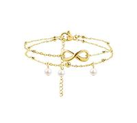 Caiguoer Boho Layered Layered ajustable cheville strass Bracelet de cheville plage été pied chaîne de bijoux pour les femmes et les filles (A)