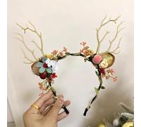 Caiguoer Christmas Headband Antlers headband Fleur Butterfly Headband pour les femmes (B)