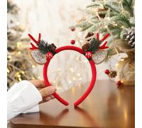 Caiguoer Christmas Headband Antlers headband Fleur Pineal headband pour les femmes (B)
