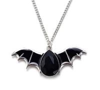 Caiguoer Collier gothique avec pendentif chauve-souris noire et rouge - Accessoires d'Halloween pour femmes et filles, taille unique, Métal
