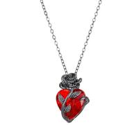 Caiguoer Collier gothique avec pendentif en forme de cœur rouge - Accessoires d'Halloween pour femmes et filles, Métal