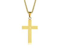 Caiguoer Croix Collier Croix Chaîne Or/Argent/Noir Crucifié Collier Bijoux de Pâques pour les hommes et les femmes, taglia unica, Métal