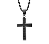 Caiguoer Croix Collier Croix Chaîne Or/Argent/Noir Crucifié Collier Bijoux de Pâques pour les hommes et les femmes