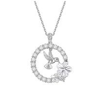 Caiguoer Gold Crystals Collier Collier Chaîne Argent Bijoux Réglable pour Femme, taglia unica, Métal
