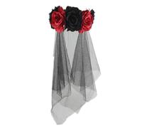 Caiguoer Halloween Headband fleurs accessoires de cheveux Goth Bridal veil Halloween Party headwear Girls vêtements pour femmes (B)