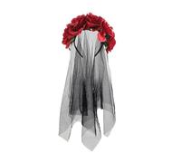 Caiguoer Halloween Headband fleurs accessoires de cheveux Goth Bridal veil Halloween Party headwear Girls vêtements pour femmes (C)