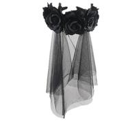 Caiguoer Halloween Headband fleurs accessoires de cheveux Goth Bridal veil Halloween Party headwear Girls vêtements pour femmes (A)