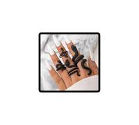 Caiguoer Lot de 4 bagues vintage en forme de serpent empilables pour femmes et filles, Métal