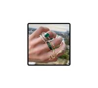 Caiguoer Lot de 6 bagues serpent empilables en cristal pour femme, Métal