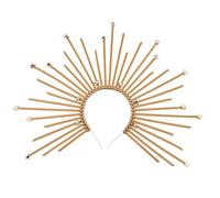 Caiguoer Serre-tête Mary Crown à pointes avec fermeture éclair et pentagramme pour femme