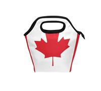 Caihoyu Boîte à déjeuner isotherme avec poignée incurvée et motif drapeau du Canada pour homme, jolie boîte à déjeuner résistante à l'eau, glacière portable pour bureau et collège