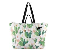 Caihoyu Grand sac fourre-tout en toile recyclé pour homme, enterrement de vie de jeune fille, motif cactus