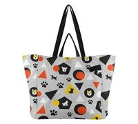 Caihoyu Grand sac fourre-tout épais pour la cuisine, les courses, les demoiselles d'honneur, les voyages, le shopping, le week-end, animal domestique symétrique