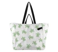 Caihoyu Grands sacs fourre-tout en toile légers pour la cuisine, les courses, les demoiselles d'honneur pour femme, kit de livraison de maternité, motif tortue verte essentielle