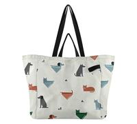 Caihoyu Grands sacs fourre-tout en toile recyclés pour la cuisine, les courses, les demoiselles d'honneur pour femmes, enterrement de vie de jeune fille, cadeaux d'animaux et bandanas