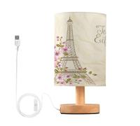Caihoyu Lampe de table à LED - Lampes de table chaudes pour garçons - Bougeoir - Tour Eiffel - Fleurs printanières