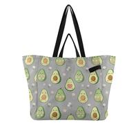 Caihoyu Sacs fourre-tout en toile imperméable pour la cuisine, les courses, les demoiselles d'honneur, les mariages, les voyages, le linge, motif avocat