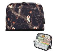 Caihoyu Trousse à crayons de grande capacité - Large ouverture - Organiseur de bureau pour adolescents et garçons - Âmes noires