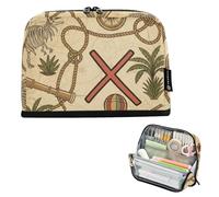 Caihoyu Trousse à crayons de grande capacité - Multifonctionnelle - Pour adolescents et garçons - Fournitures scolaires - Parchemin rétro