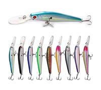 caihuashopping Leurres de Pêche Leurres de pêche Set Minnow Trout LURE avec RATTRE WOBBLER Leur Swimbait Crankbait avec des Yeux de pêche 3D 10pcs Leurres de Traîne