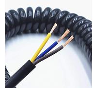 caihv-Fils électriques, 3 Fils à Ressort Central, câble électrique Spiral, Fil d'énergie Noir Extensible Wire, 0,5 carré 2,5 m 5 m 7,5 m, Haute qualité