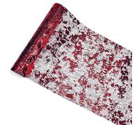 CaiiBtntgb Chemin de table en maille métallique - Rouleau de tulle scintillant - Pour mariage, fête, décoration de table - Cadeau floral - Emballage DIY - Bordeaux