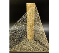 CaiiBtntgb Sparkle Metallic Gold Thin Table Runners Sequin Glitter Metallic Foil Thin Mesh Roll Wedding Day Party Party Decor Gift Floral DIY Wrapping 30CM * 914CM (Or Champagne)