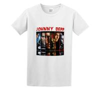 CaiJohnny Depp Customized Mens T-Shirt Unisex White Top Tee XXL