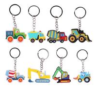 CAIKAILIOR 8 Porte-clés Tracteur,Porte clé Enfant,Enfants Camion d'anniversaire Construction,Pelleteuses Jouets,Pour d'excavatrice Pendentifs Véhicules fête,Anniversaire d'enfant,Petit Cadeau