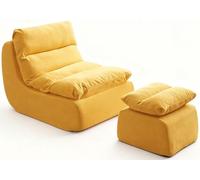 Caikbms Fauteuil Poire Mousse Mémoire Forme pour Adulte, Canapé Simple Rebond Élevé, Fauteuil Sol pour Petit Espace, Canapé Compression sous Vide, Adapté Chambre Et Salon E