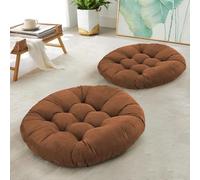 Caikbms Lot 2 Coussins Sol Épais, Coussins Siège Carrés Solides Velours Côtelé, Coussins De Sol Tatami Doux pour Méditation Yoga Salon Balcon Bureau Ou Lextérieur C,2