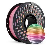 CAILAB PLA+ Silk Rainbow Gradient Filament 1.75mm - 1kg (2.2 lbs) Spool, High-Gloss Shiny Finish, ±0.02mm Precision, Strong & Smooth 3D Printing Material, Ideal for Cosplay Props and Detailed Models,