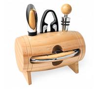 cailion Forme de Tonneau de Vin Tire-Bouchon de vin,Ensemble de Tire-Bouchon,Coffret Cadeau d'accessoires pour Le vin,Ensembles de Sommelier avec ouvre-Bouteille (Bamboo001)